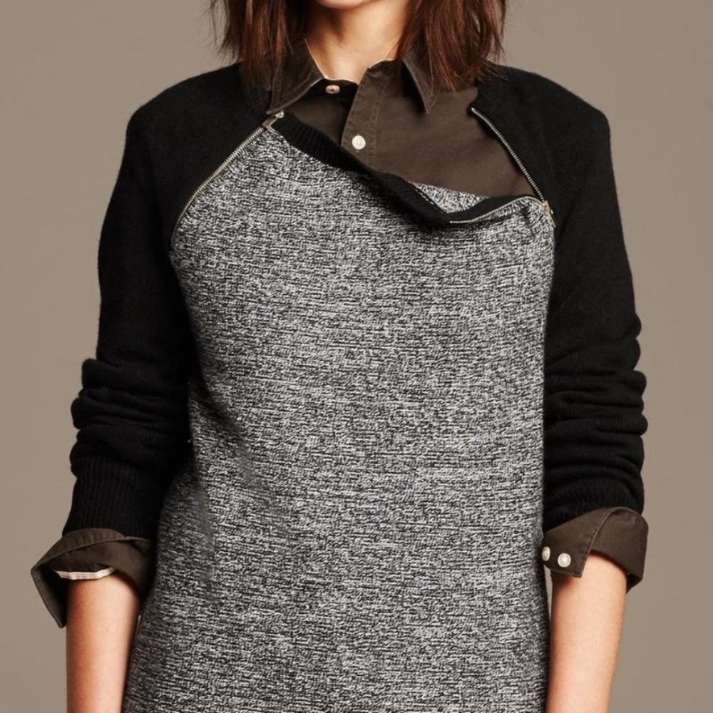 Banana Republic Marled zipper sweater